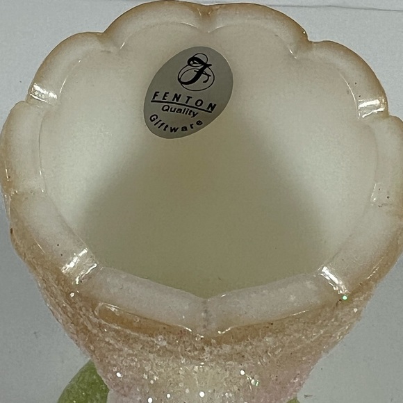 Fenton Hand Painted Bunny Rabbit Egg Candy Holder - Picture 3 of 5